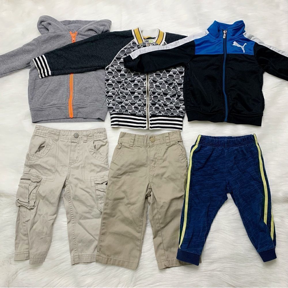 BUNDLE (6) Baby Boy 18 Months Zip Up Jacket & Pants Set
